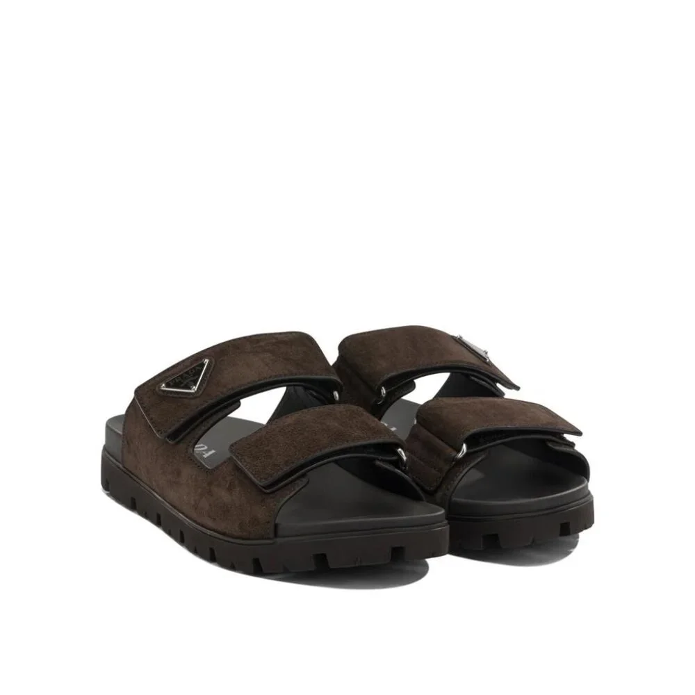 Prada Suede Double-Strap Slide UK 8 Men - Picture 2 of 5